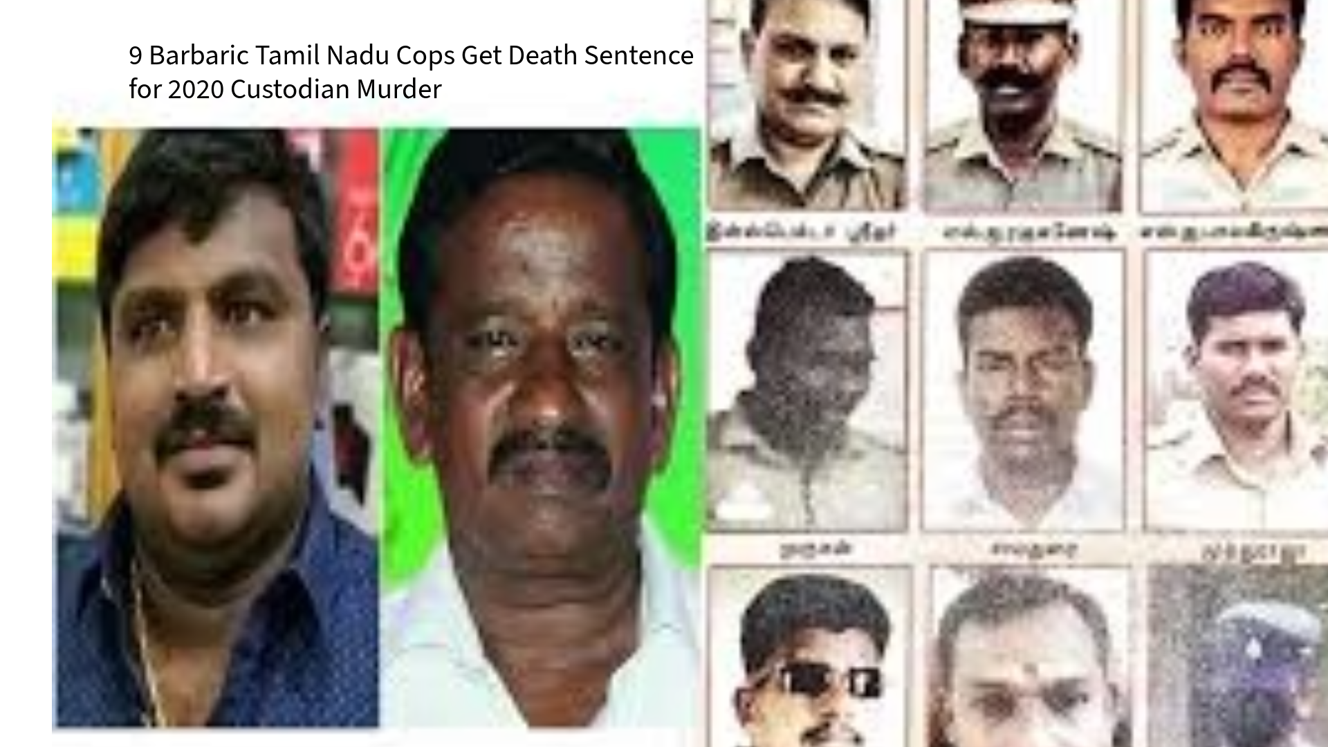 Barbaric Tamil Nadu Cops Get Death Sentence for 2020 Custodian Murder